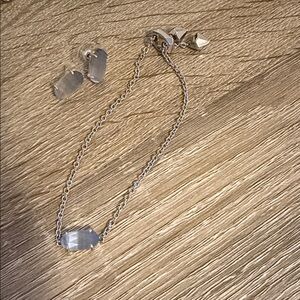 Kendra Scott Earrings & Bracelet set. Gray with Silver.